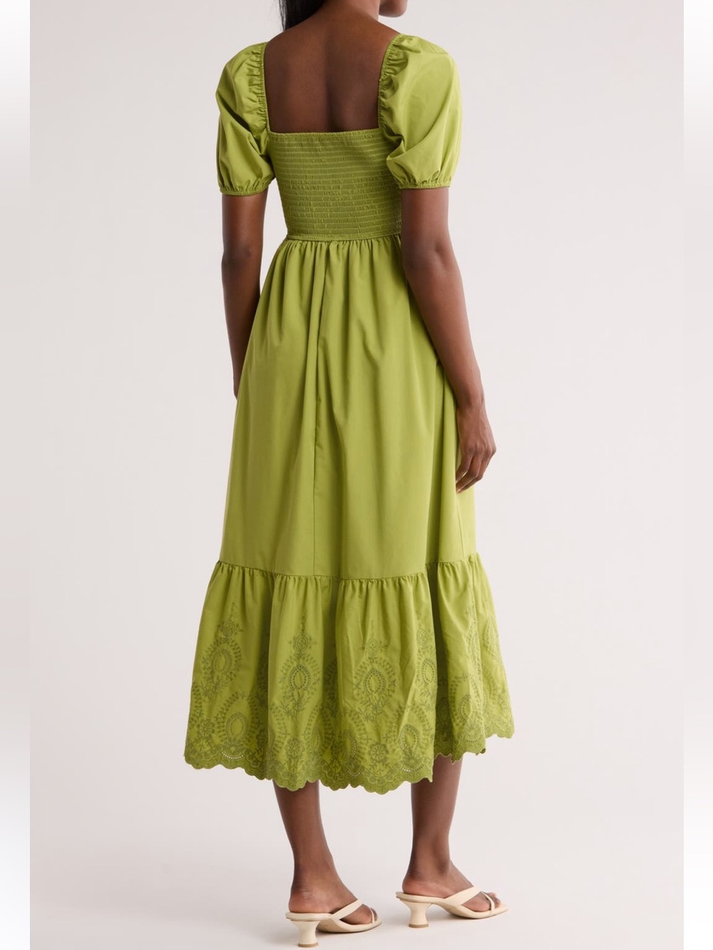 NWOT Lime Green Embroidered Maxi Dress - Picture 2 of 3